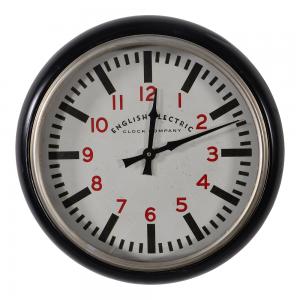 Metalen zwarte wandklok Aberdeen 51x12 cm Metalen zwarte wandklok Aberdeen 51x12 cm